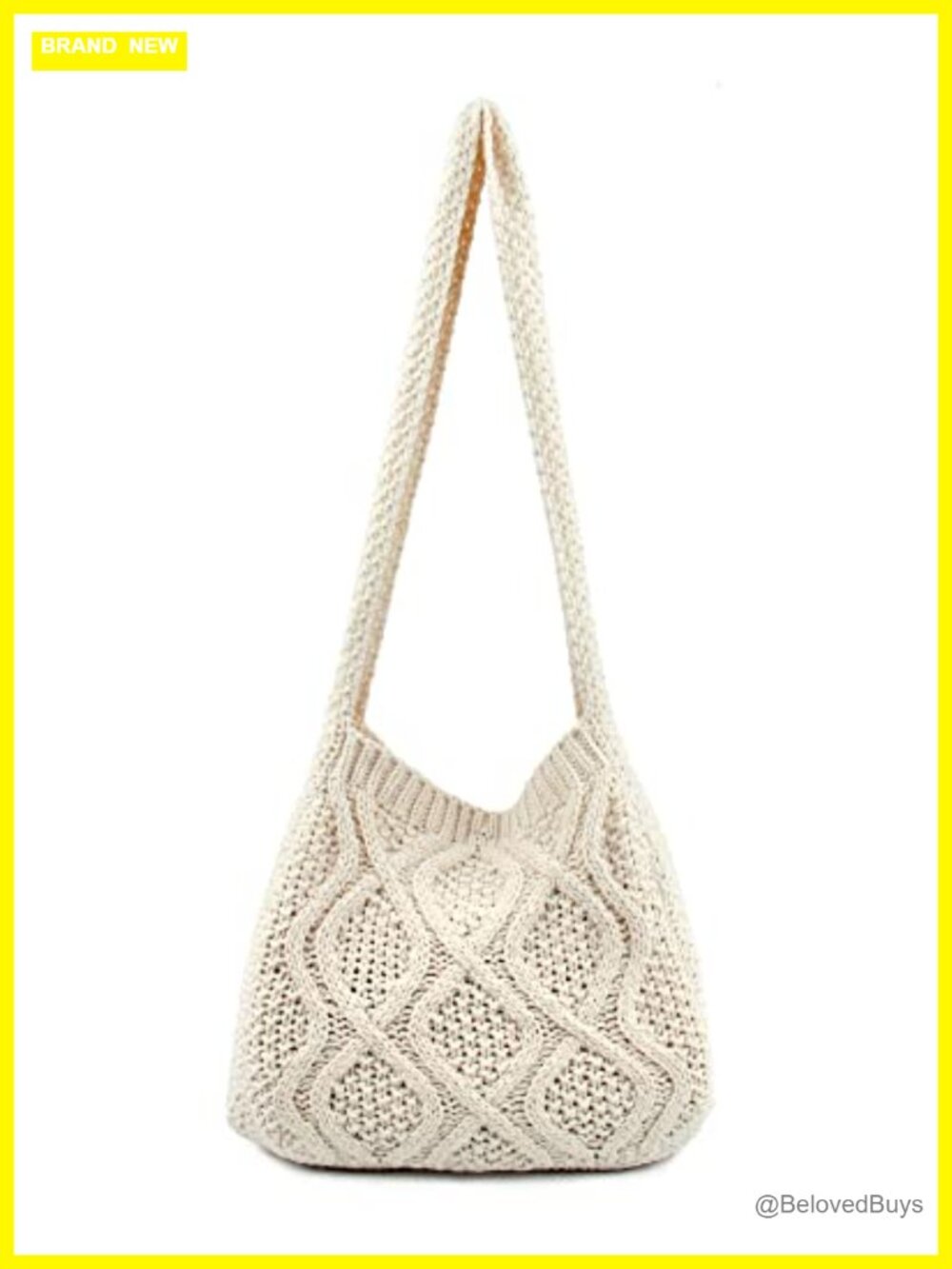 Handmade Crochet Shoulder Bag with Button Closure – Crossbody for Daily Use